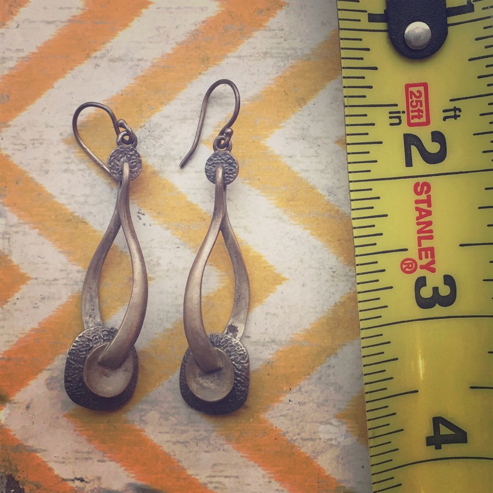Unique combination metal earrings